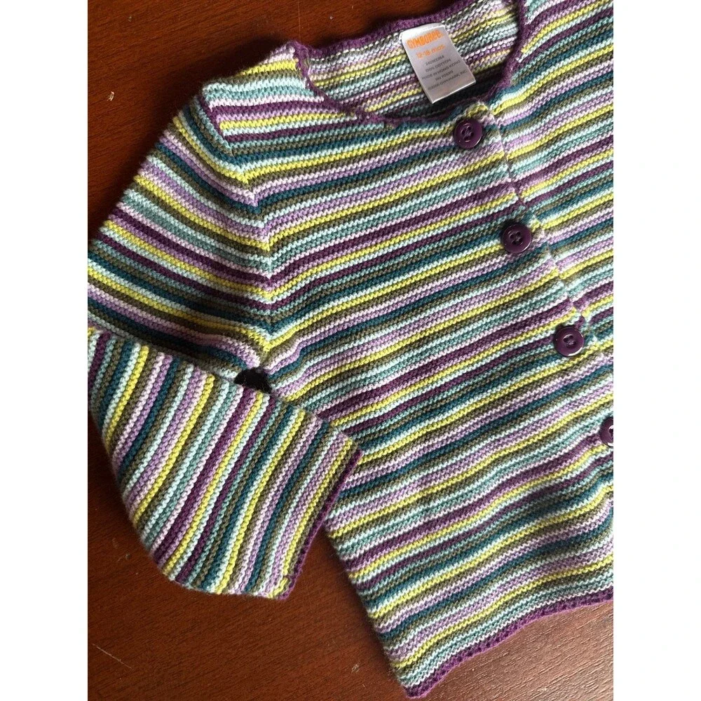 GYMBOREE  Striped Button-Up Cardigan Sweater for Girls 100% cotton